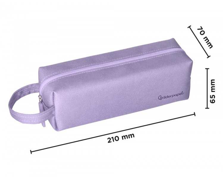 Estuche portatodo liderpapel classic rectangular con asa 210x70mm lila