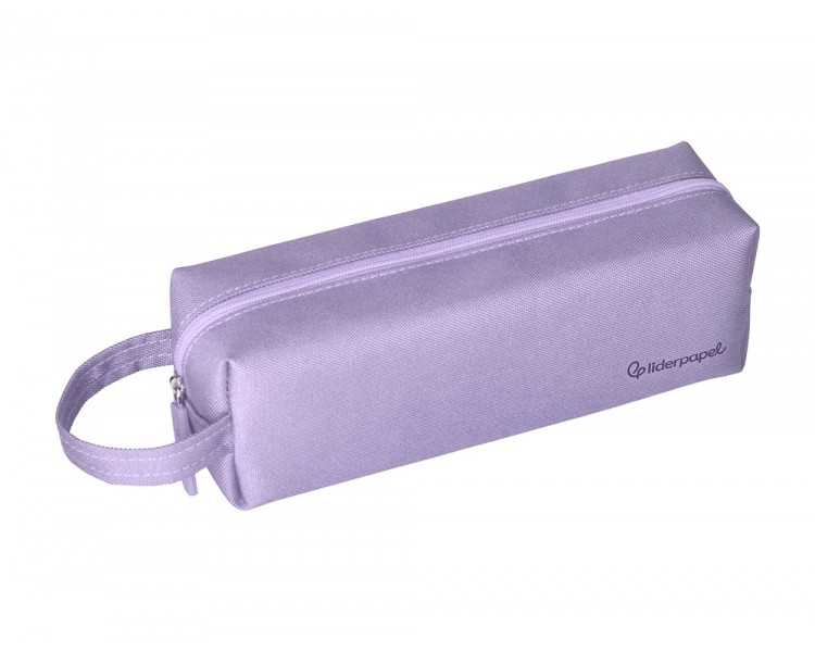 Estuche portatodo liderpapel classic rectangular con asa 210x70mm lila
