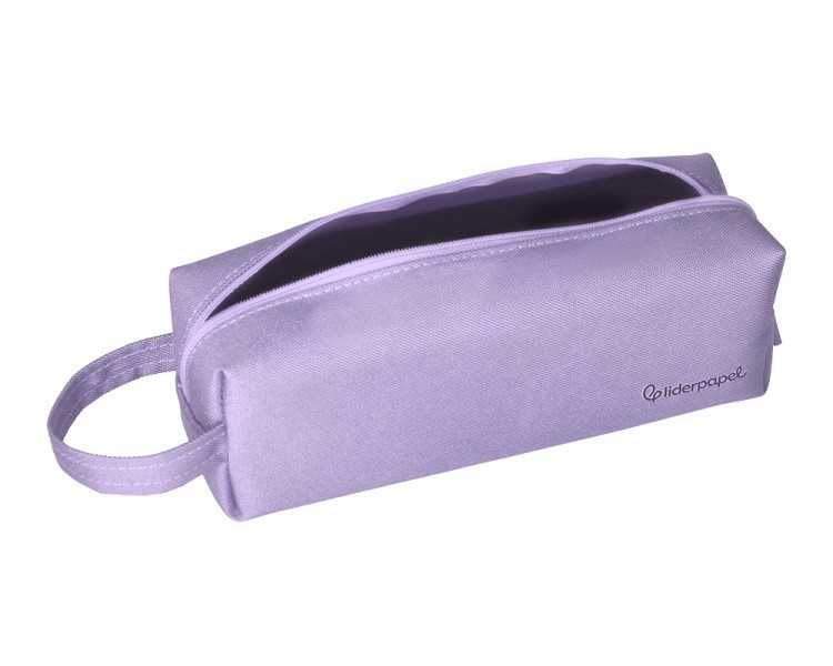 Estuche portatodo liderpapel classic rectangular con asa 210x70mm lila