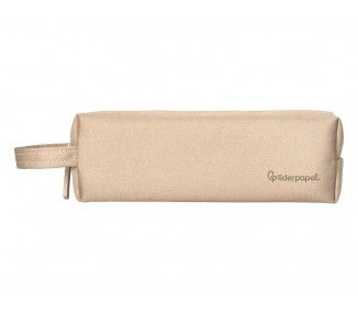Estuche portatodo liderpapel classic rectangular con asa 210x70mm crema