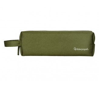 Estuche portatodo liderpapel classic rectangular con asa 210x70mm verde militar