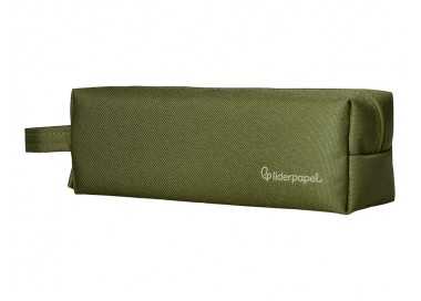 Estuche portatodo liderpapel classic rectangular con asa 210x70mm verde militar Estuche portatodo liderpapel classic rectangular con asa 210x70mm verde militar