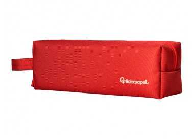 Estuche portatodo liderpapel classic rectangular con asa 210x70mm rojo