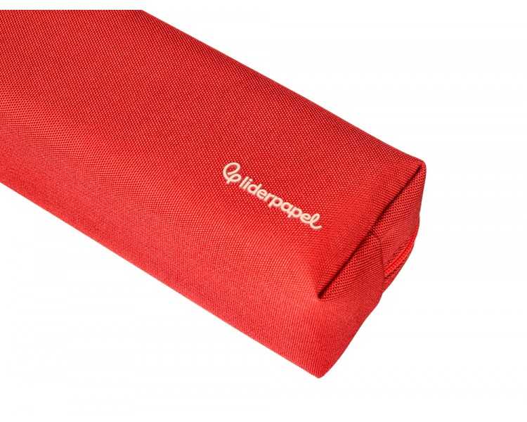 Estuche portatodo liderpapel classic rectangular con asa 210x70mm rojo