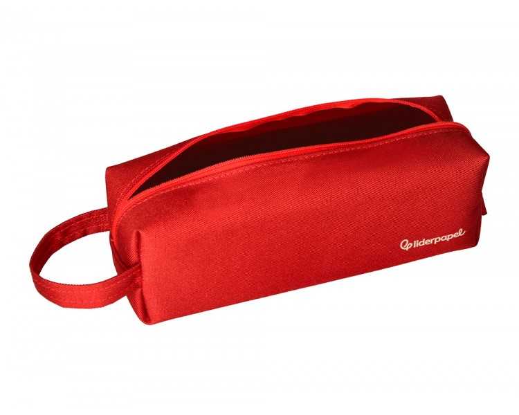 Estuche portatodo liderpapel classic rectangular con asa 210x70mm rojo