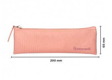 Estuche portatodo liderpapel plano estrecho una cremallera 200x60 mm rosa