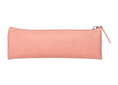 Estuche portatodo liderpapel plano estrecho una cremallera 200x60 mm rosa