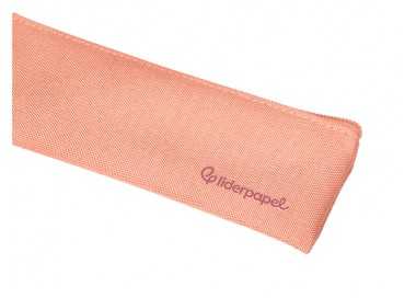 Estuche portatodo liderpapel plano estrecho una cremallera 200x60 mm rosa