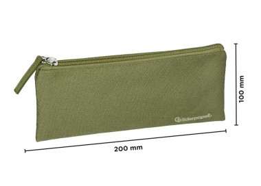Estuche portatodo liderpapel plano ancho una cremallera 200x100 mm verde militar