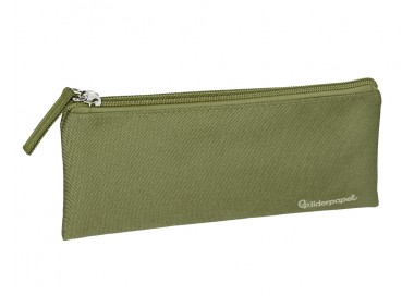 Estuche portatodo liderpapel plano ancho una cremallera 200x100 mm verde militar
