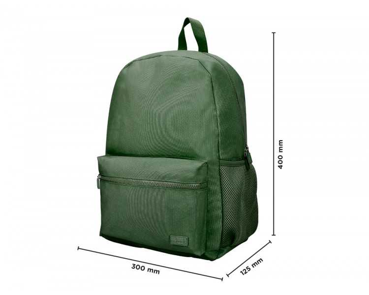 Mochila liderpapel core con compartimento lateral elastico verde militar 15 l 400x125x300 mm