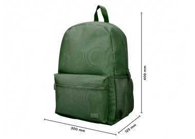 Mochila liderpapel core con compartimento lateral elastico verde militar 15 l 400x125x300 mm