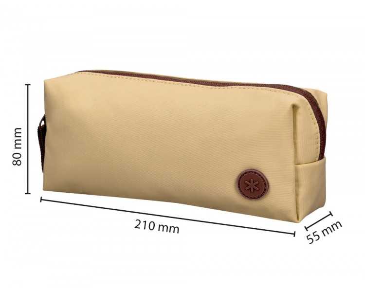 Estuche portatodo antartik basic pack 1 compartimento beige compañero mochila 80x55x210 mm