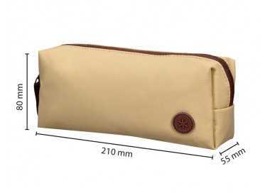 Estuche portatodo antartik basic pack 1 compartimento beige compañero mochila 80x55x210 mm