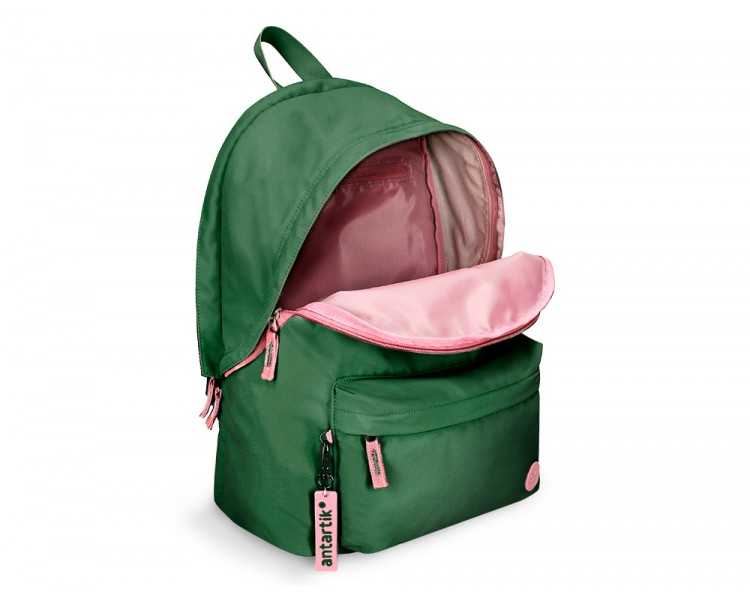 Mochila antartik basic pack con bolsillo para portatil verde 20 l 300x160x420 mm