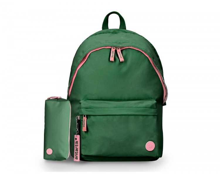 Mochila antartik basic pack con bolsillo para portatil verde 20 l 300x160x420 mm
