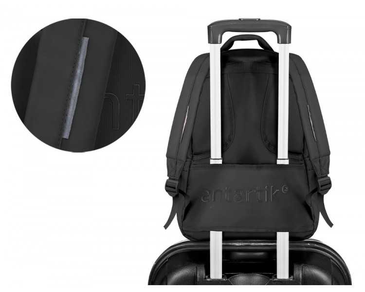 Mochila antartik fusion flex multibolsillo negro 19 l 450x180x300 mm