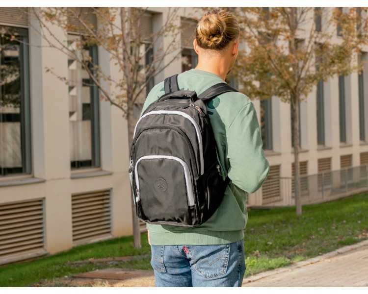 Mochila antartik fusion flex multibolsillo negro 19 l 450x180x300 mm