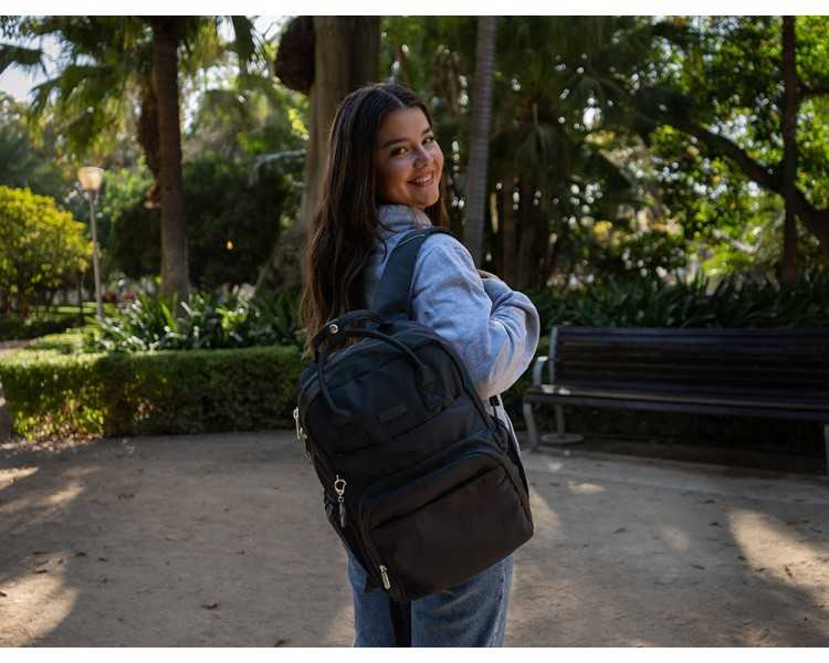 Mochila antartik glow bags con acolchado para portatil 15'' negro 25 l 440x150x310 mm
