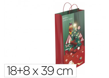 Bolsa para regalo basika para botella nv2303 18+8x39 cm