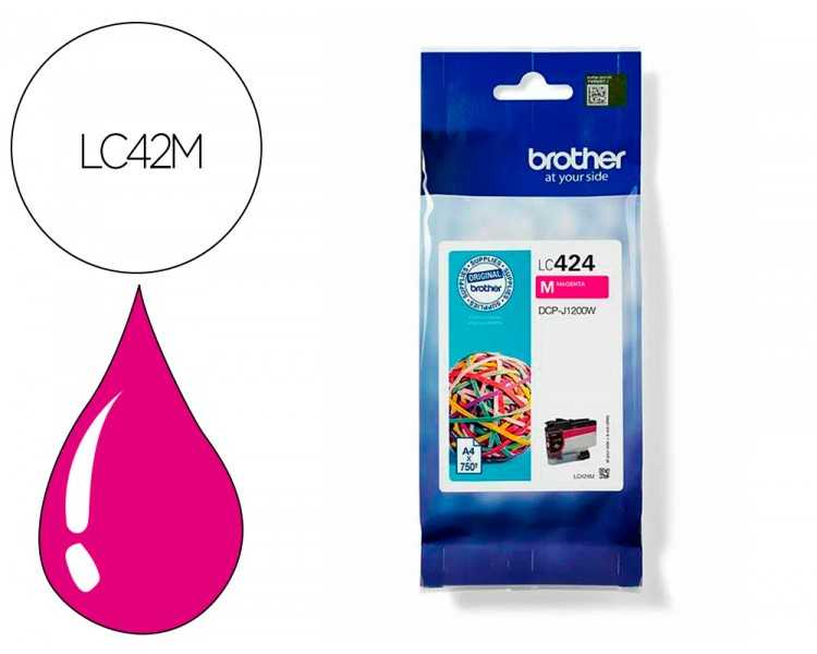 Ink-jet brother lc424 dcp-1200w magenta 750 paginas