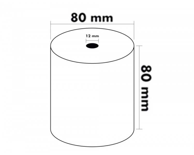 Rollo sumadora termico greening 80 mm ancho x 80 mm diametro sin bisfenol a papel de 70 g/m2