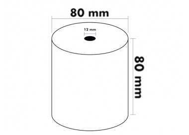 Rollo sumadora termico greening 80 mm ancho x 80 mm diametro sin bisfenol a papel de 70 g/m2