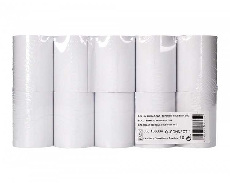 Rollo sumadora termico greening 80 mm ancho x 60 mm diametro sin bisfenol a papel de 70 g/m2