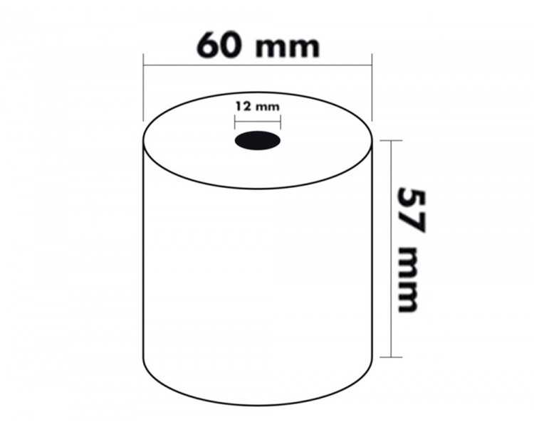 Rollo sumadora termico greening 57 mm ancho x 60 mm diametro sin bisfenol a papel de 70 g/m2