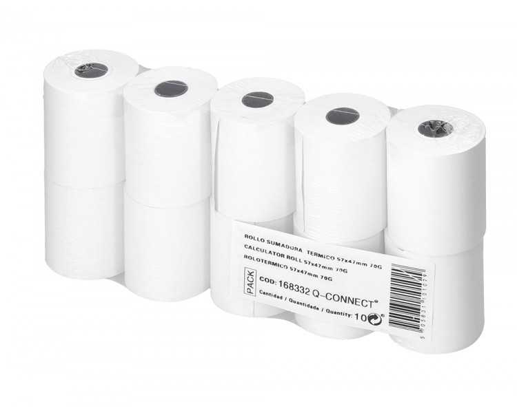 Rollo sumadora termico greening 57 mm ancho x 47mm diametro para tpv sin bisfenol a papel de 70 g/m2