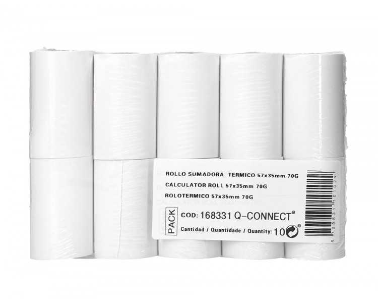 Rollo sumadora termico greening 57 mm ancho x 35 mm diametro para tpv sin bisfenol a papel de 70 g/m2
