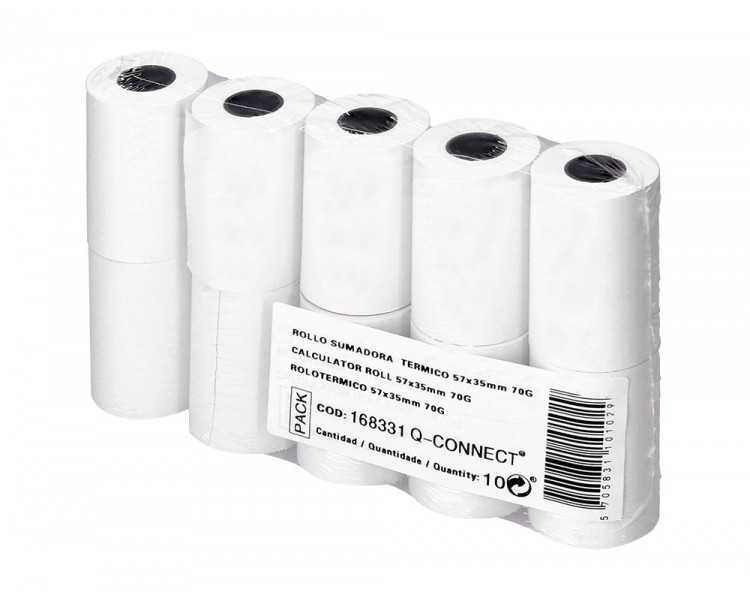 Rollo sumadora termico greening 57 mm ancho x 35 mm diametro para tpv sin bisfenol a papel de 70 g/m2