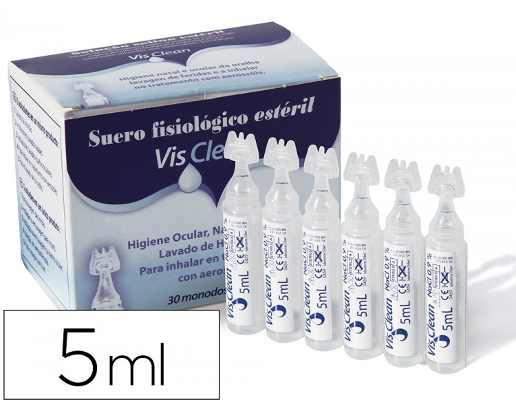 Suero fisiologico esteril sentidos monodosis 5 ml caja de 30 unidades