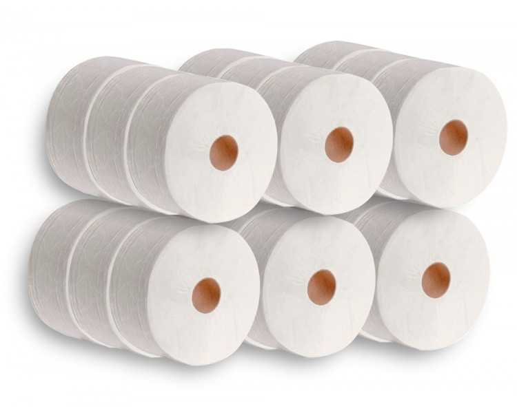 Papel higienico dahi jumbo 2 capas celulosa blanca 140 mt mandril 45 mm pack de 18 rollos