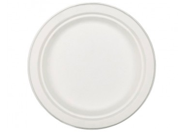Plato de fibra natural nupik biodegradable blanco 17 cm de diametro apto microondas paquete de 50 unidades