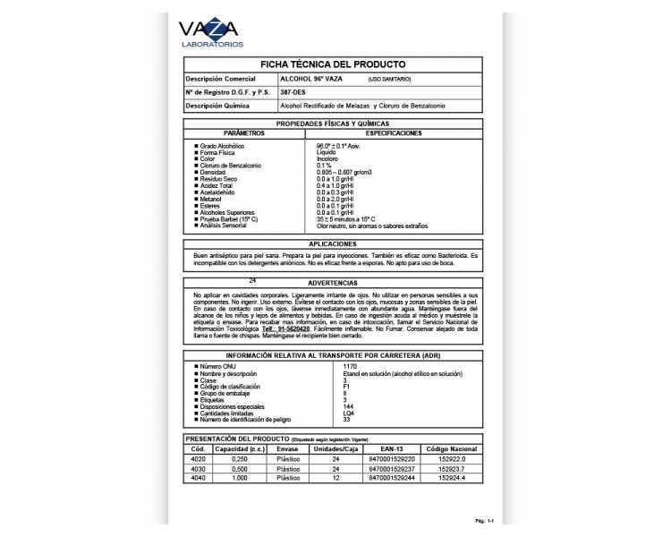 Alcohol kelsia vaza de 96º bote de 250 ml