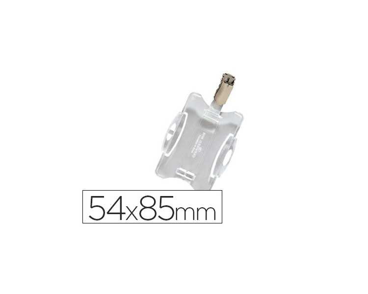 Identificador con pinza giratoria durable uso vertical/horizontal 54x85 mm
