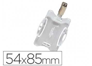 Identificador con pinza giratoria durable uso vertical/horizontal 54x85 mm
