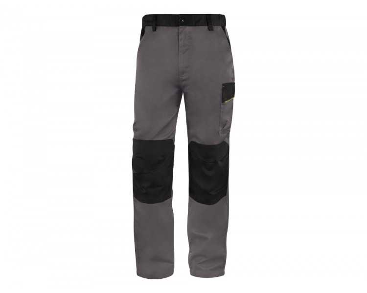 Pantalon de trabajo deltaplus cintura ajustable 5 bolsillos color gris verde talla m