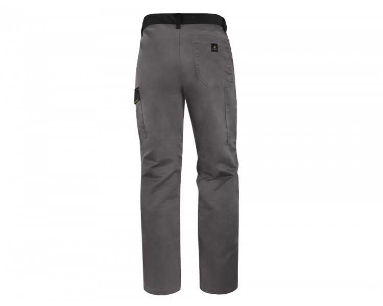 Pantalon de trabajo deltaplus cintura ajustable 5 bolsillos color gris verde talla m