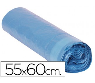 Bolsa basura domestica azul cierra facil 55x60 galga 120 rollo de 20 unidades