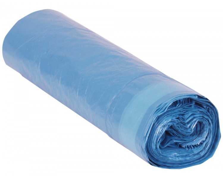 Bolsa basura domestica azul cierra facil 55x60 galga 120 rollo de 20 unidades