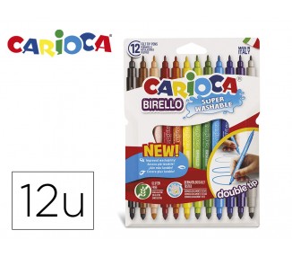 Rotulador carioca birello bipunta caja de 12 colores surtidos