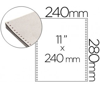 Papel continuo 240x11 blanco caja de 2500 hojas
