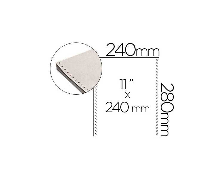 Papel continuo 240x11 blanco caja de 2500 hojas