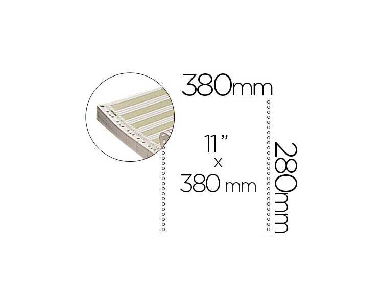 Papel continuo 380x11 pautado caja de 2500 hojas