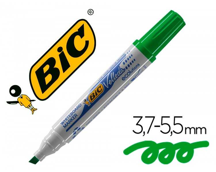 Rotulador bic velleda para pizarra verde punta biselada 5,9 mm