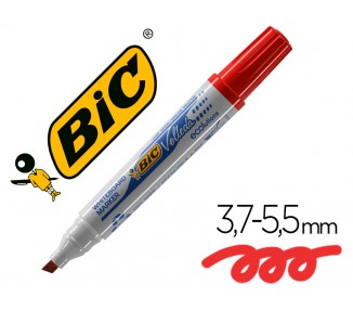 Rotulador bic velleda para pizarra rojo punta biselada 5,9 mm