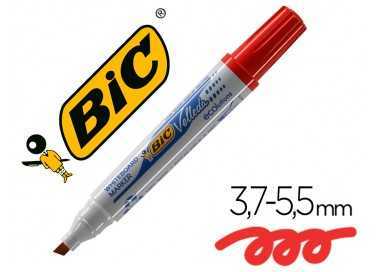 Rotulador bic velleda para pizarra rojo punta biselada 5,9 mm