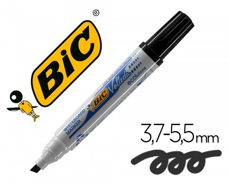 Rotulador bic velleda para pizarra negro punta biselada 5,9 mm